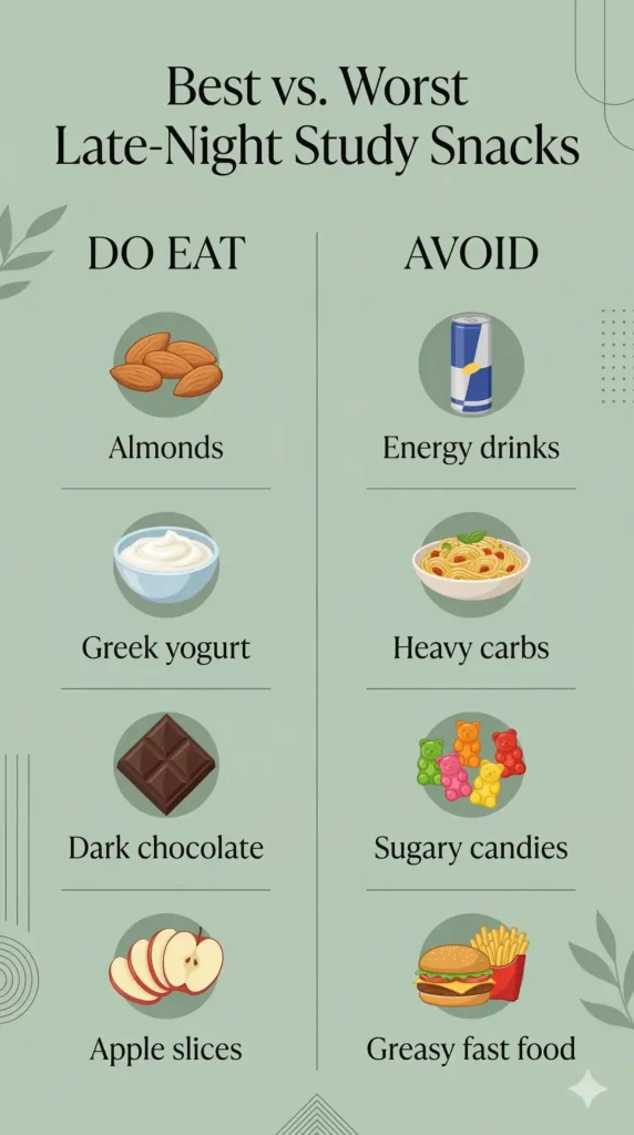 Best vs. Worst Late-Night Study Snacks