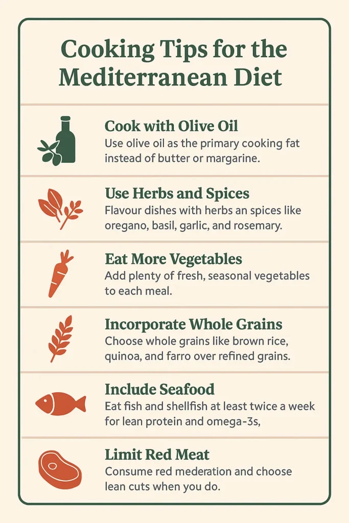 Cooking tips for the Mediterranean diet
