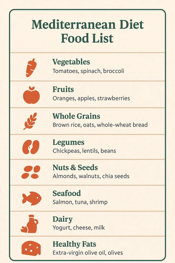mediterranean diet food list