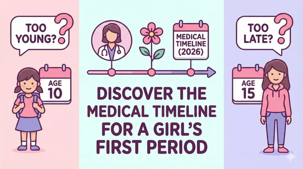Is 10 too young Is 15 too late Discover the medical timeline for a girl's first period